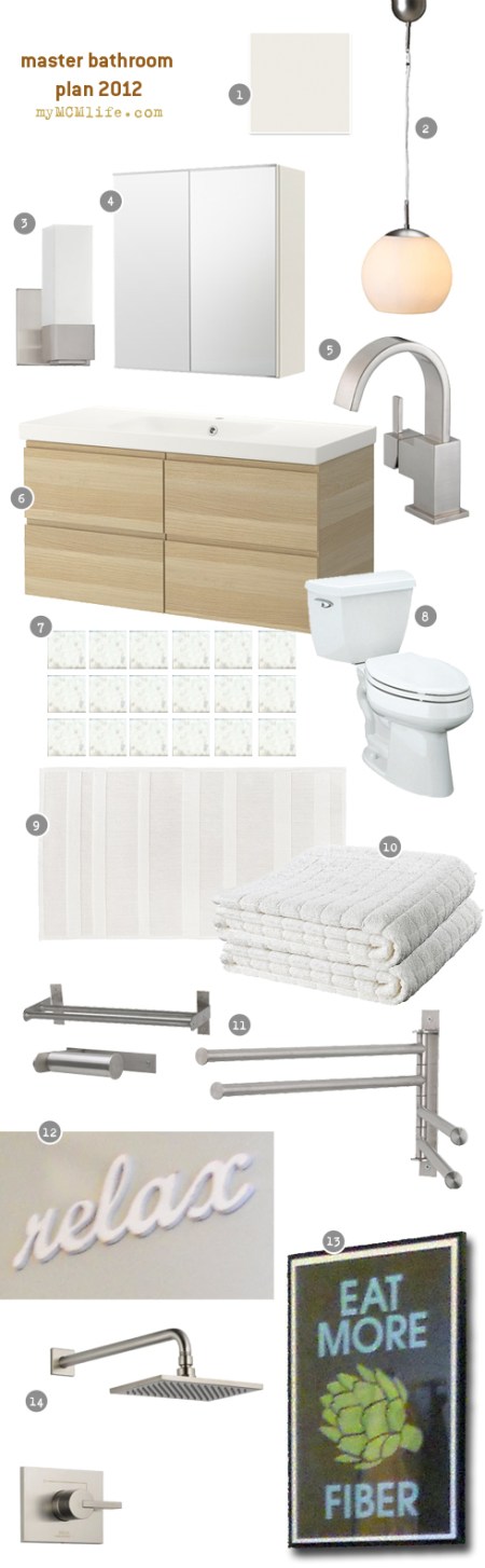 Master Bathroom Inspiration Board and Design Plan from myMCMlife.com Master Bathroom Inspiration Board and Design Plan from myMCMlife.com